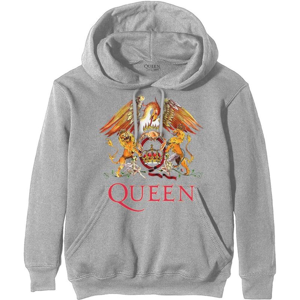 Queen Unisex Adult Classic Crest Hoodie / Gray